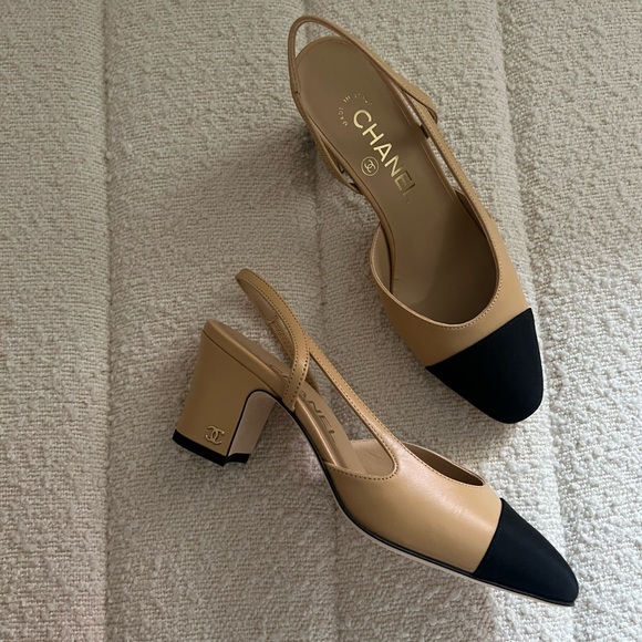 Chanel sling backs classic beige 35 - Picture 1 of 4